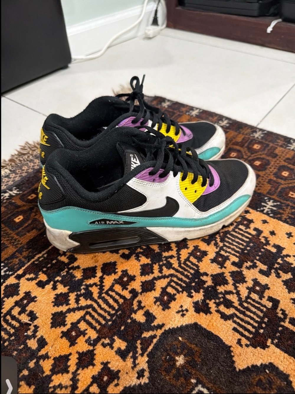 Nike Air Max Men's Sneakers Black Teal Purple Yellow White